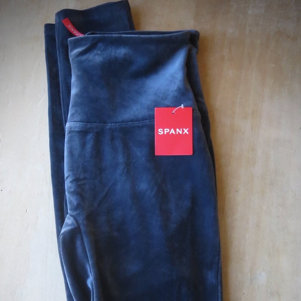 Spanx Velvet Leggings NWOT Size Medium Blue Grey Excellent